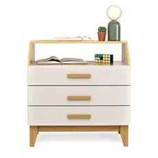 Mini Cômoda Mesa de Cabeceira Grande 3 Gavetas e Nicho Organizadora Linda