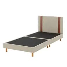 Cama Box Solteiro Estofada 88x188x24|Base e Cabeceira  Sued Cinza ou Bege - 2 em 1 Conjunto Completo Lindo e versátil