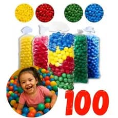 Kit 100 Bolinhas para Piscina Infantil Coloridas Bolas Plásticas Atóxicas Resistentes Sem Cheiro para Playground