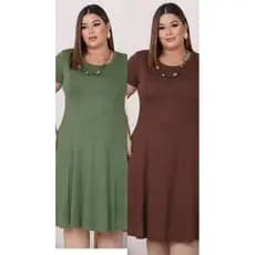 kit com 2  vestido dani saia rodada G GG G1 G244/46/48/50