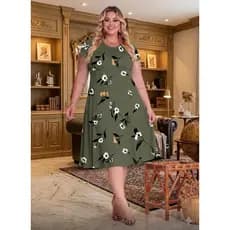 vestido plus nesgado rodado 44 /46/48/50/52