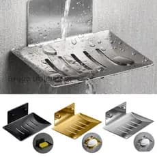 Saboneteira de Parede Luxo Banheiro Porta Sabonete  Inox Preta