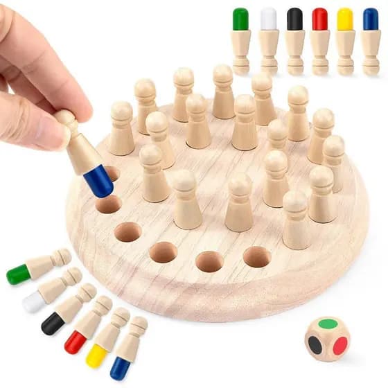 Jogos Memória Xadrez de Treinamento de Atenção Aprendizagem de Memória em Madeira  Brinquedos educativos de