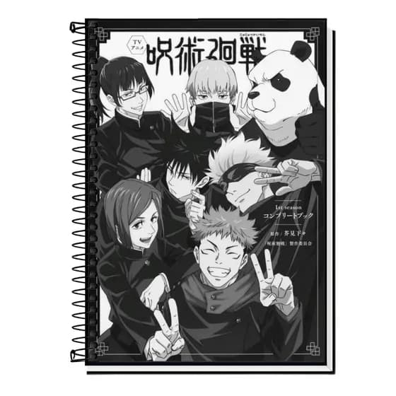 Caderno Capa Adesiva Anime Jujutsu Kaisen Gege | Diversos Modelos | Capa Dura & Espiral | Universitário