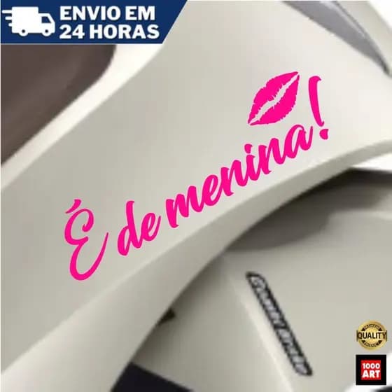 Kit 2 Adesivos Biz Elite Honda Feminina - É de Menina - Adesivos Pink Rosa mais 10 cores - Moto Scooter Bicicleta Patins