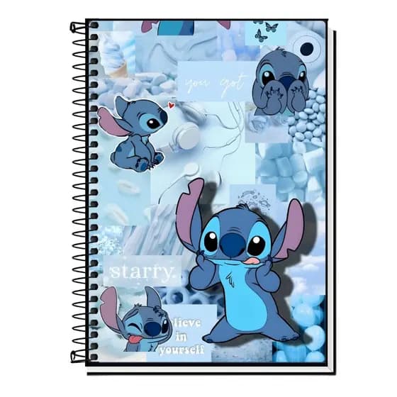 Caderno Capa Adesiva Personalizada Lilo & Stitch Hold – Universitário Capa Dura | Escola, Faculdade, Diário
