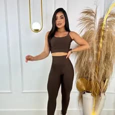 Conjunto Calça Legging e Top Fitness Zero transparência com Bojo removível Roupa de Academia feminino