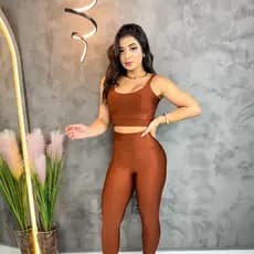 Conjunto Calça Legging e Top Fitness Zero transparência com Bojo removível Roupa de Academia feminino liso