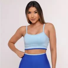 Conjunto Feminino Academia Top e Legging Cós alto Zero transparência roupa de treino bojo removível