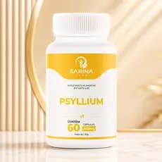 Psyllium 60 Cápsulas 500mg Fibra Alimentar Suplemento Saciedade Regulação Intestinal Sarina Labs