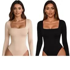 kit de Body Feminino,Decote Quadrado, Manga Longa,Confeccionado em Suplex om Forro,e Otima Qualidade.