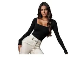 Body Feminino Decote Quadrado,Manga longa,frio, inverno suplex com forro,alta qualidade