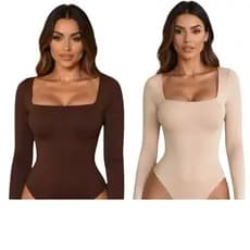 kit de 2 BODY femenino Decote quadrado,SUPLEX,CASUAL,COM EXCELENTE QUALIDADE.