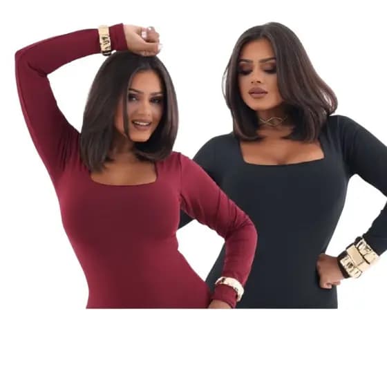 KIT DE 2 BODY FEMININO DECOTE QUADRADO SUPLEX,FRIO,INVERNO,SEGUNDA PELE
