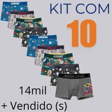 Kit Com 10 cuecas Infantil
