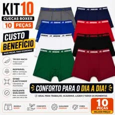 cueca kit 10 cuecas box de Microfibra