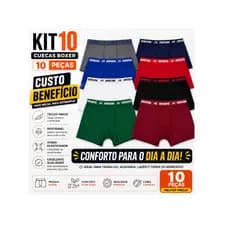 Kit com 10 Cuecas Box de Microfibra