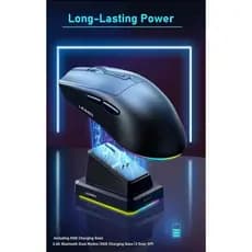 Mouse sem fio recarregável com base