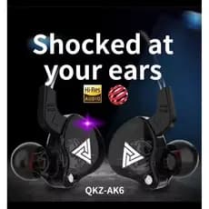 Fone de ouvido QKZ AK6, original com 6 drivers dinâmico, microfone som estéril,  cancelamento de ruído