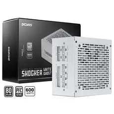 Fonte de Alimentação Gamer Pcyes Shocker 600W Branca 80 Plus White Full Modular Atx