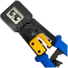 Alicate de Crimpagem Profissional EZ RJ45 RJ12 RJ11 CAT6 CAT5e 3x1 Vazado Rede Telefone Crimpa Corta Decapa