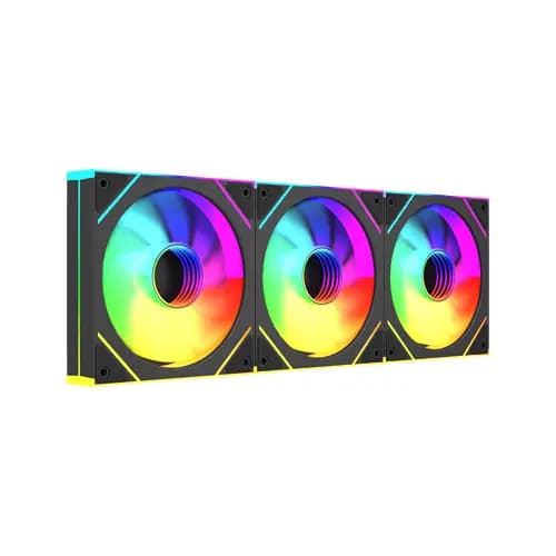 KIT COM 3 COOLER PARA GABINETE GSTORM GS-FROST-120-3F FROST 12CM PRETO/ARGB