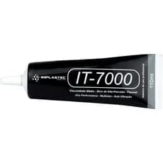 Cola Adesiva IT7000 Implastec Preta 110ml Para Celular, Tela Touch, Eletrônicos e Pequenos Reparos
