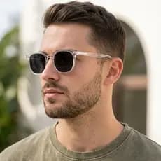 Óculos de Sol Masculino Premium Hexagonal – Esportivo Casual Molas nas Hastes e Proteção UV400