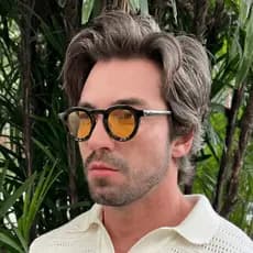 Óculos de Sol Redondo Masculino Premium Retrô  | Lentes Cosméticas UV400 | Estilo Casual Vintage Sofisticado