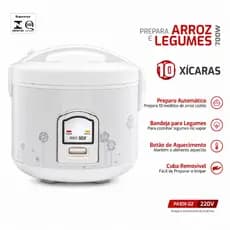 Panela Elétrica Agratto para Arroz e Legumes 10 Xícaras Antiaderente Mantém Aquecido 220V