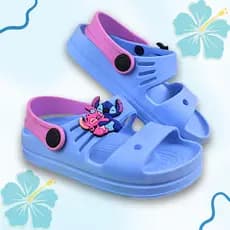 Sandália Papete Infantil Menina Leve Confortável Antiderrapante Personagem Azul Promoção Crianças