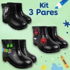 Kit 3 Pares Galocha Premium Antiderrapante Leve Confortável Botinha Impermeável Promoção Férias