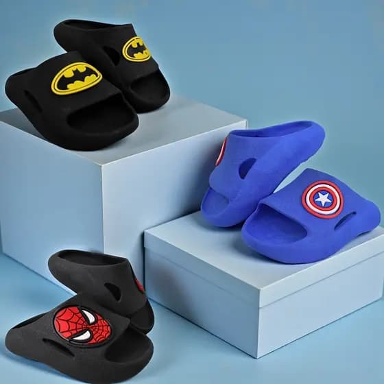 Chinelo Nuvem Slide Infantil Menino Super-Herói Leve e Macio