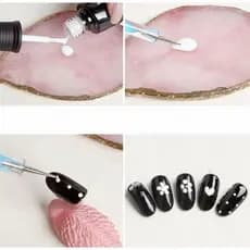 Kit 5 Boleadores Pinceis Ponta Dupla Decoração De Unha