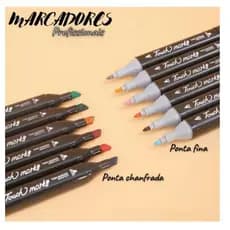 Caneta Marcador de Ponta Dupla Permanente Com Bolsa 60 Cores Kit Conjunto.  NEW EL SHOP