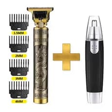 KIT Máquina Cortar Cabelo Dragão + Aparador de Nariz Masculino Profissional SP10-BEAUTY