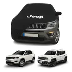 Capa Cobrir Protetora Sol Poeira Lycra Suv Jeep Compass Renegade Logo