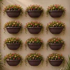 Kit 12 Vasos para Plantas Meia Lua Parede 1,7 L Decoração Casa Jardim