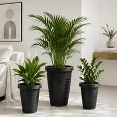 Conjunto 3 Vasos para Plantas Redondo Alto Decoração Casa Jardim