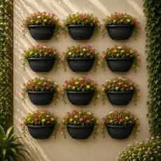 Kit 12 Vasos de Parede Meia Lua 1,7 Litros Flores Plantas Decoração