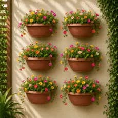 Kit c/ 6 Vasos Para Plantas Vaso de Flor de Parede Decoração Casa Jardim