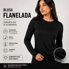 Blusa Térmica Feminina Flanelada Manga Longa Segunda Pele Inverno Frio