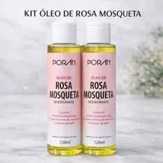 Kit 2 Óleos de Rosa Mosqueta 120ml Porán Original | Estrias, Cicatrizes, Manchas e Hidratação da Pele | Kit