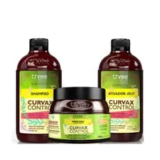 Kit Pantovin Curvax Control Shampoo 500ml + Máscara 500ml + Ativador de Cachos Jelly Control 500ml