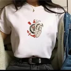 Camisa Camiseta Feminino Time Do Coração Timão Blusa Lançamento 100% Algodão Corinthians