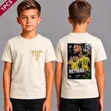 Camiseta Neymar Jr Infantil Juvenil estampada 100% Algodão Varias Cores Top Futebol Menino Ney