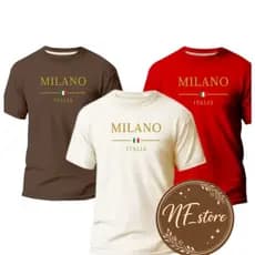 Kit 3 Camiseta Camisa Masculina Paris Milano Minimalista 100% Algodão Malha 30.1 Lançamento Promoção