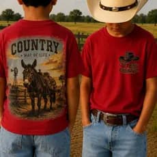 Camiseta Infantil Moda Country Tshirt Estampado Mula Blusa Rodeo Roça Western Cavalo