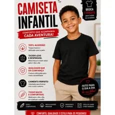 Camiseta Infantil Unissex Lisa Menino Menina 100% Algodão Basica Varias Cores
