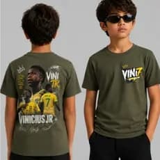 CAMISETA VINICIUS JUNIOR INFANTIL JOGADOR SELEÇÃO BRASILEIRA 100% ALGODÃO LANÇAMENTO PROMOÇÃO